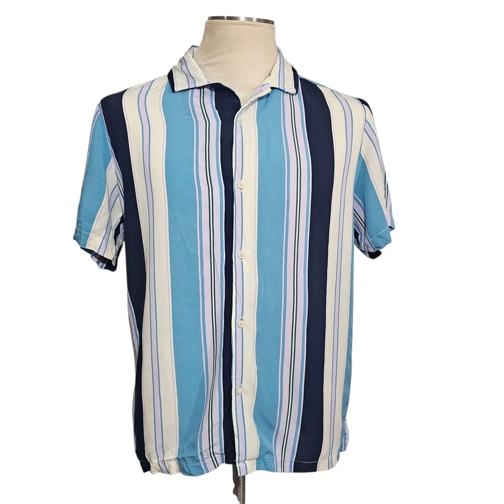Denim & Flower Blue and White Striped Casual Shirt